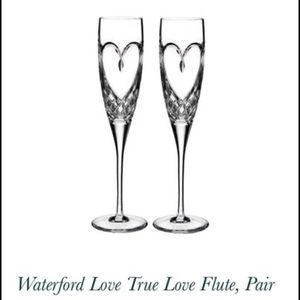 Waterford Crystal Champagne Flutes, True Love Pair